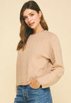 Taupe Floral Embroidered Sweater