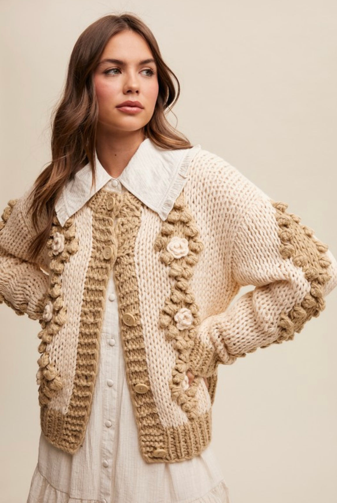 Isabelle Crochet Floral Cardigan