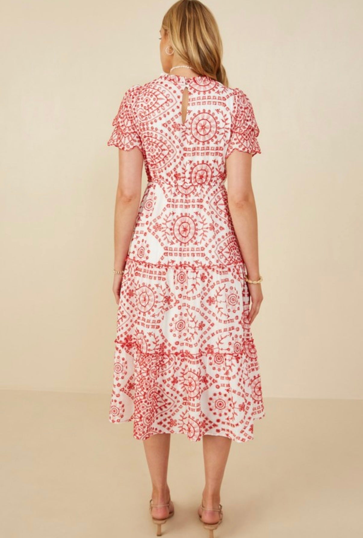 Ruby Eyelet Lace Midi Dress