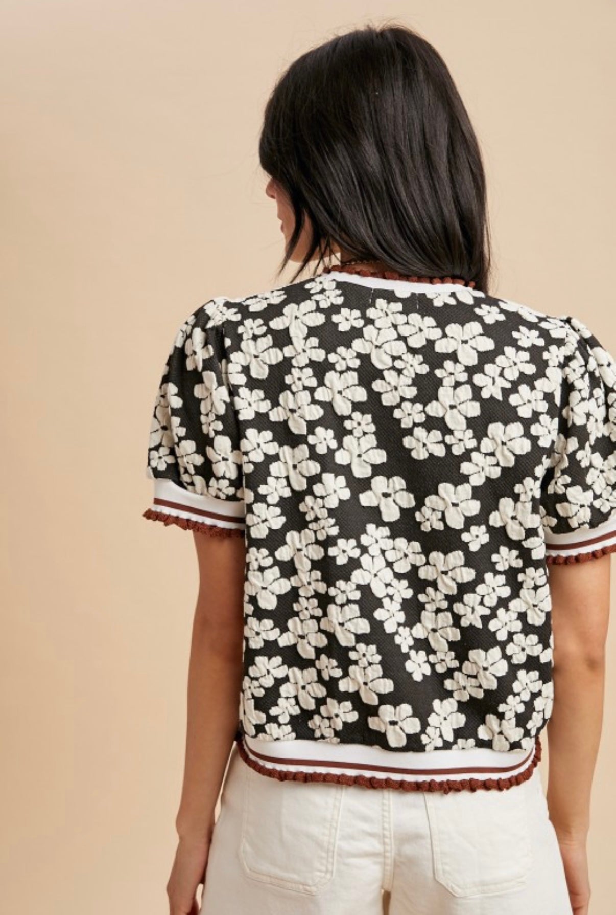 Harper Embossed Floral Knit Top