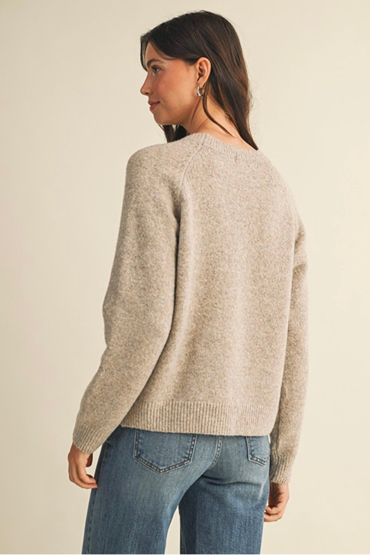 Latte Flower Embroidered Sweater