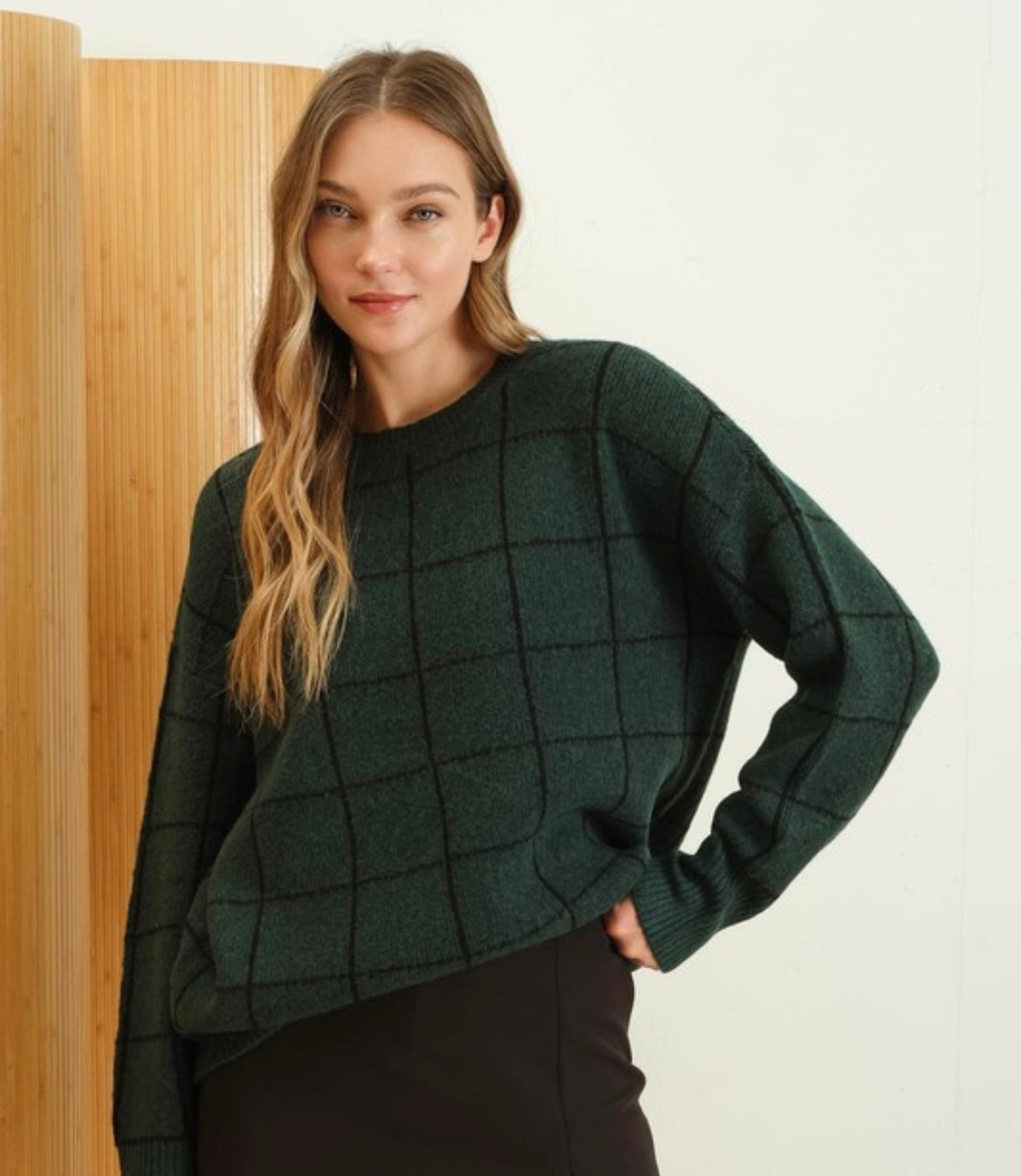 Grid Pattern Sweater