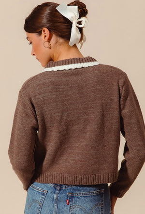 Chocolate Collared Sweater