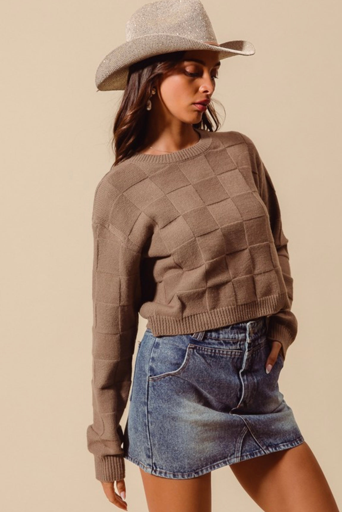 Gwen Check Pattern Sweater