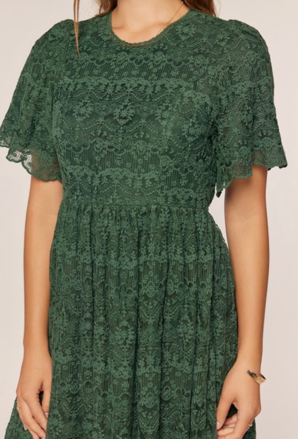 Evergreen Crochet Lace Dress