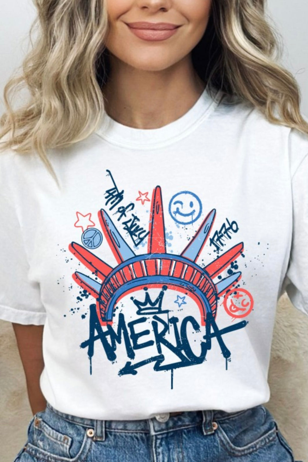 America Graffiti White Tee