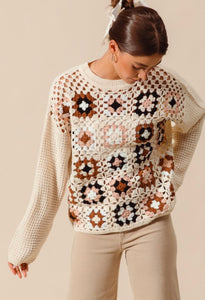 Granny Square Crochet Sweater