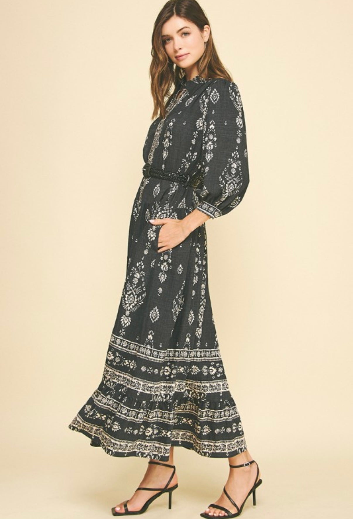 Paisley Print Maxi Dress
