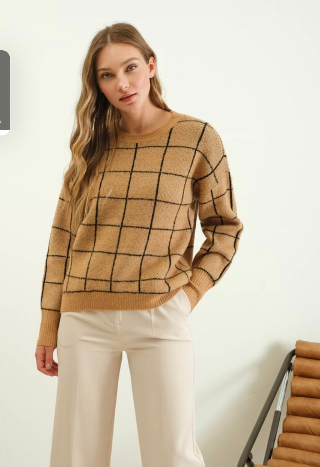 Grid Pattern Sweater