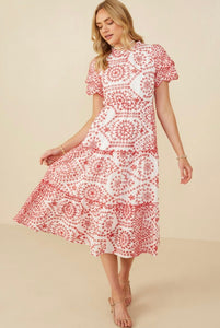 Ruby Eyelet Lace Midi Dress