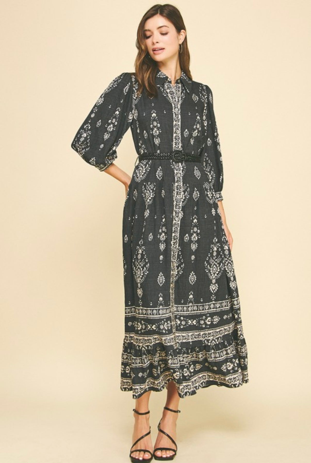 Paisley Print Maxi Dress