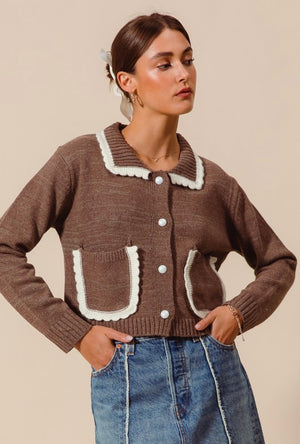 Chocolate Collared Sweater