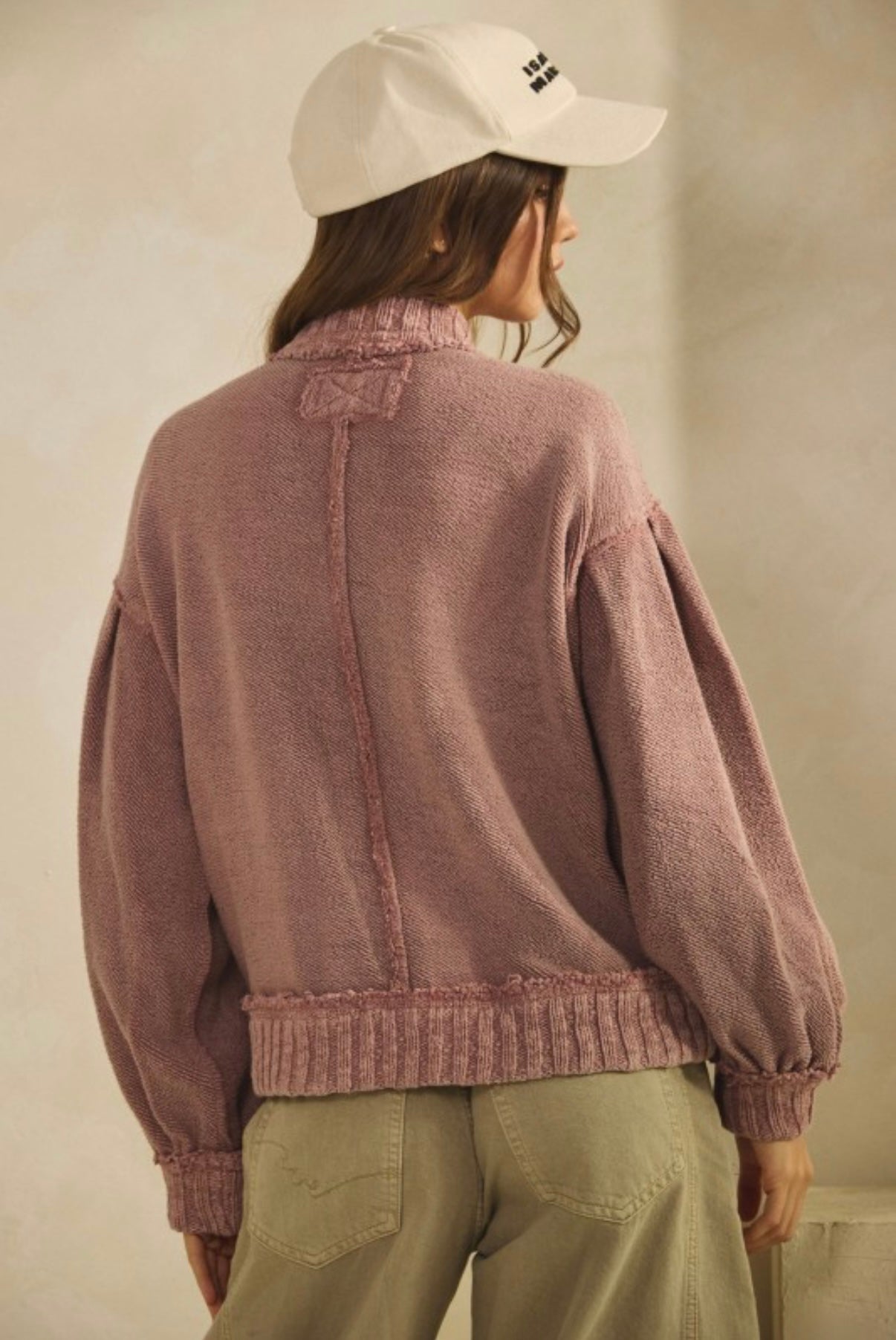 Vintage Washed Rib Trim Jacket