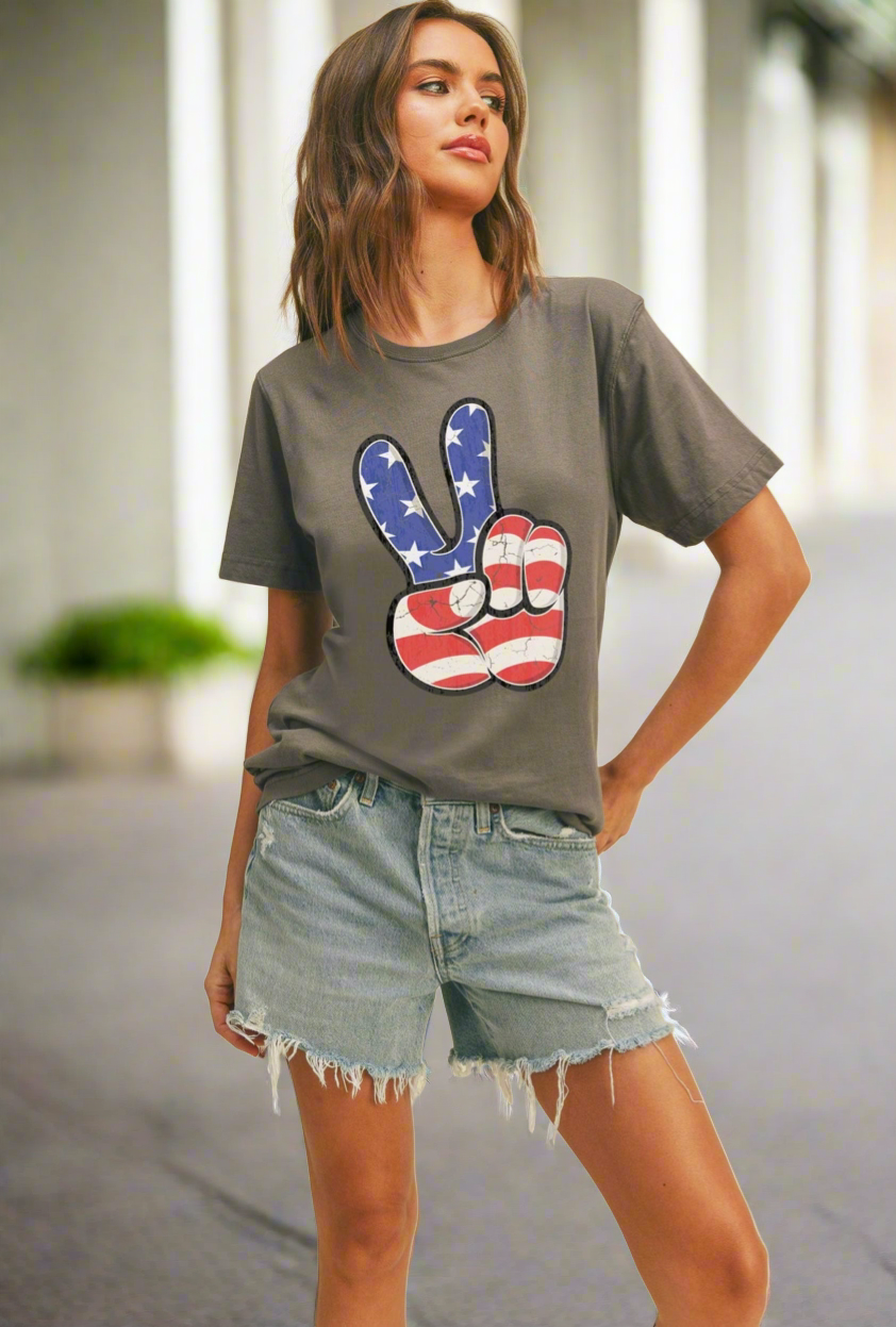 Graphite Peace & Freedom Tee