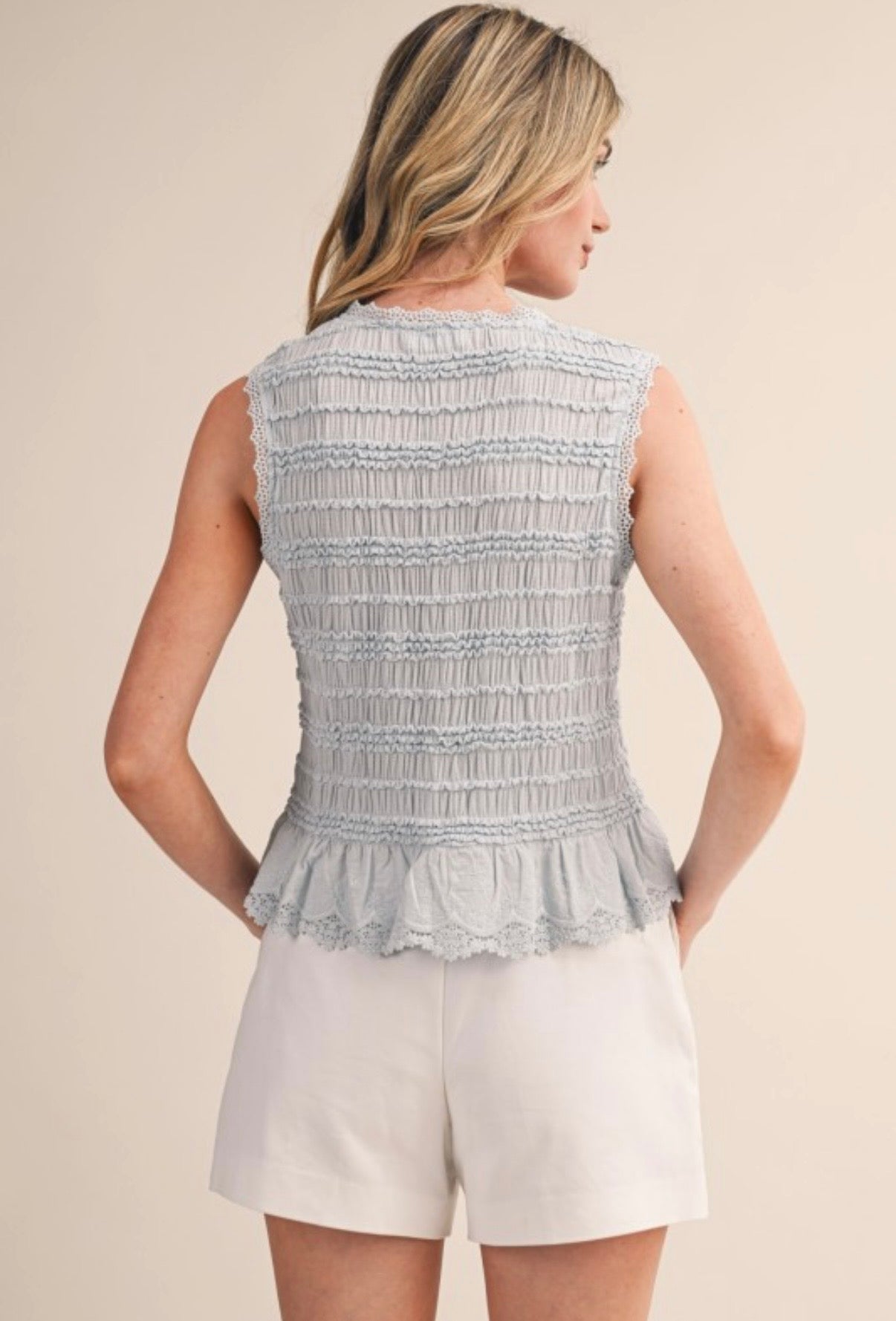 Anna Button Down Lace Top