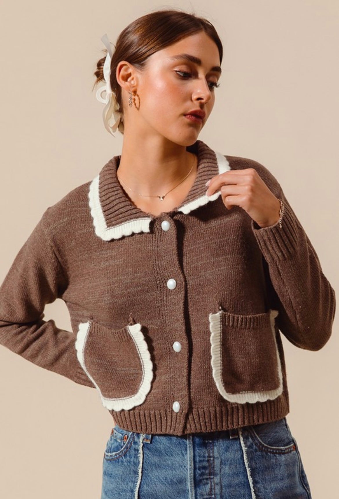 Chocolate Collared Sweater