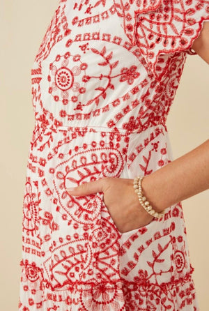 Ruby Eyelet Lace Midi Dress