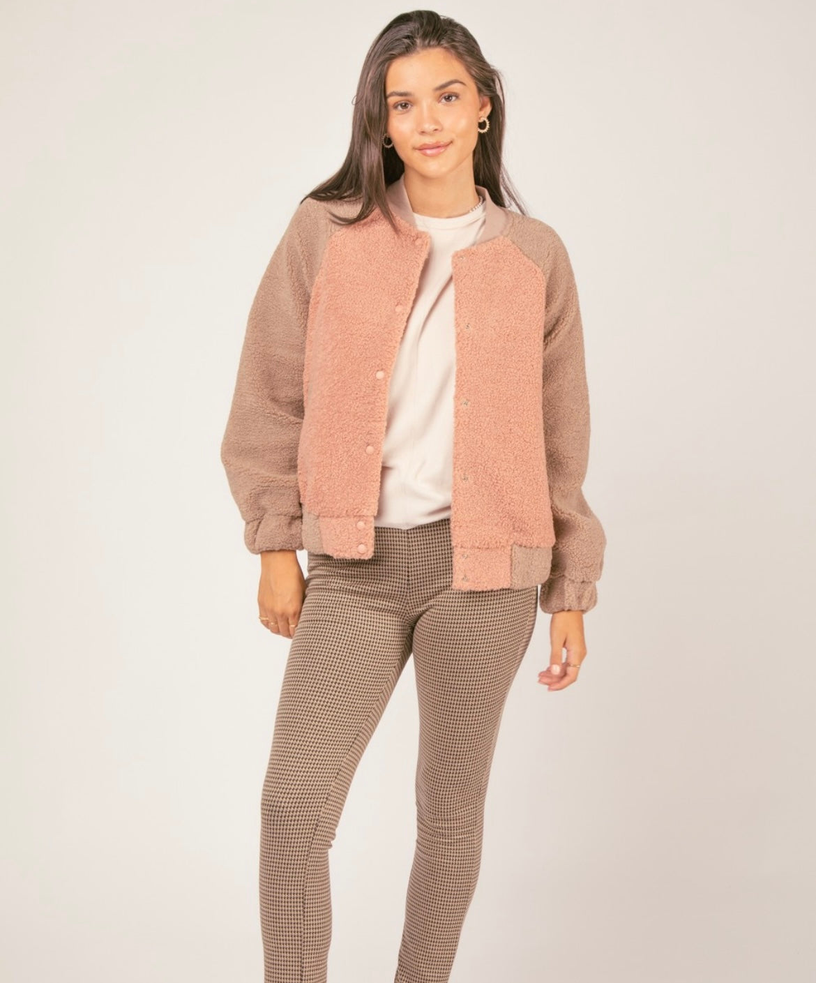 Colorblock Sherpa Fleece Jacket