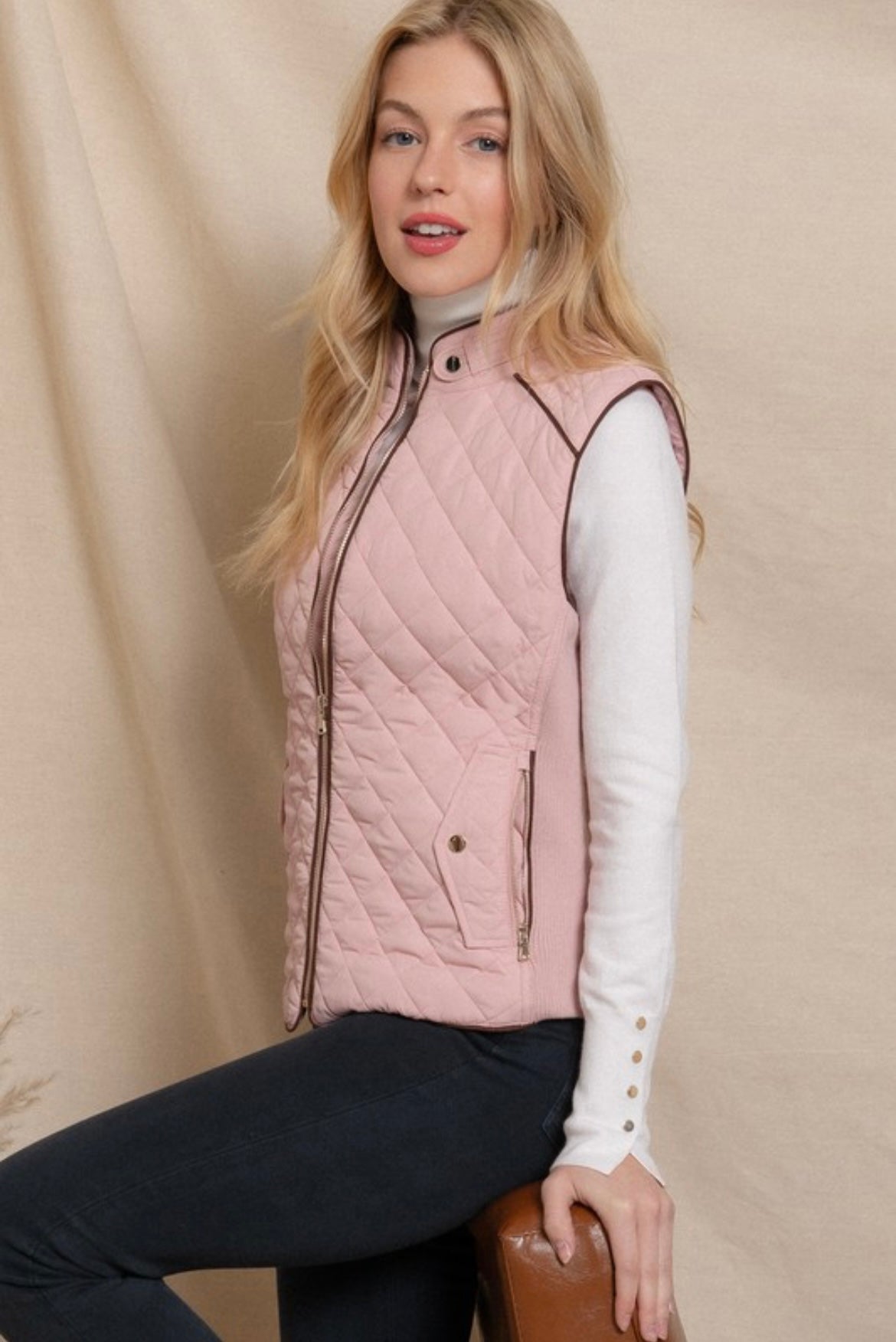 Quilted Full Zip Vest