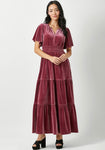 Raspberry Velvet Maxi Dress