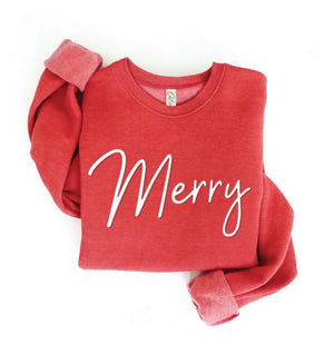 Merry Sweatshirt Puff Graphic