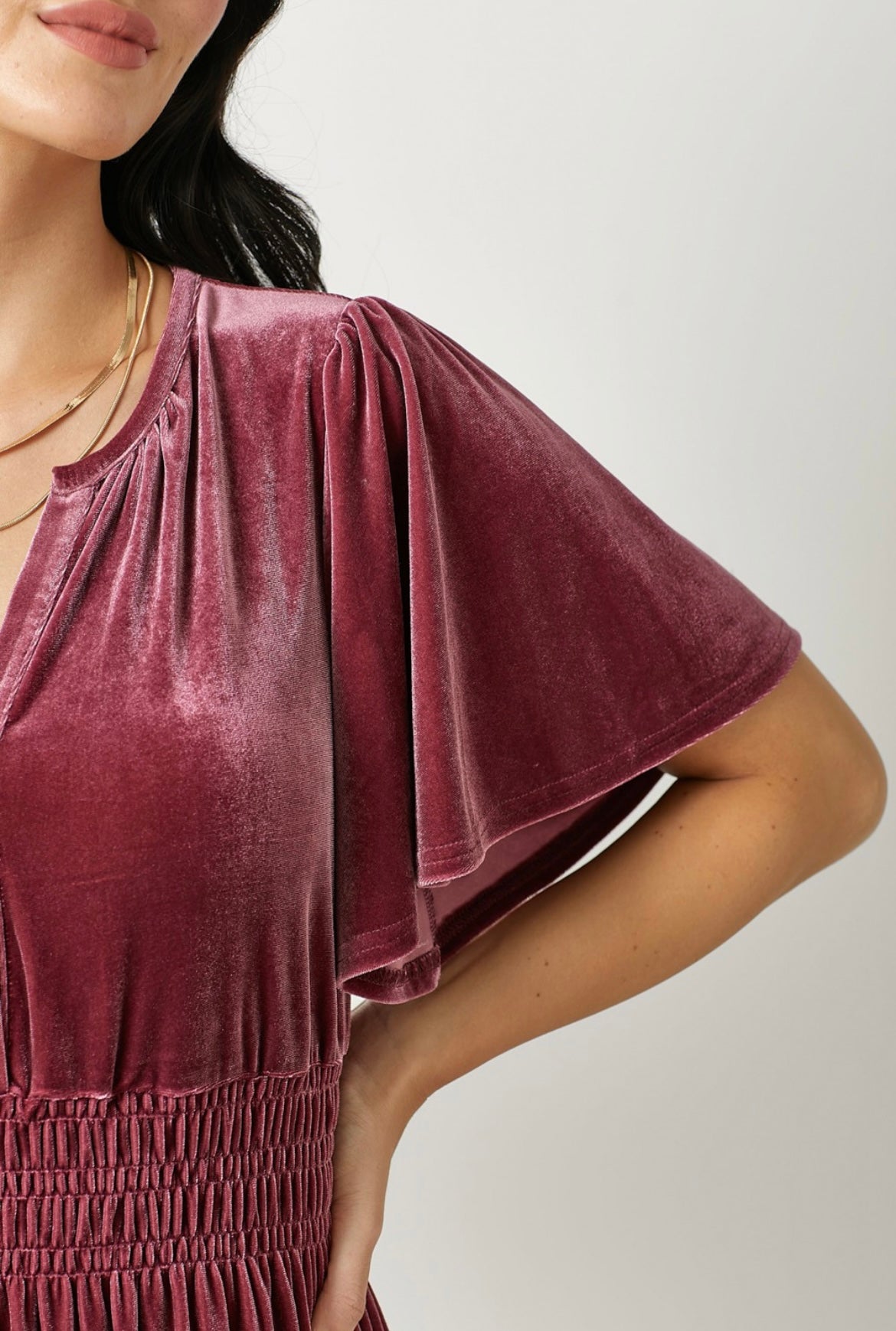 Raspberry Velvet Maxi Dress
