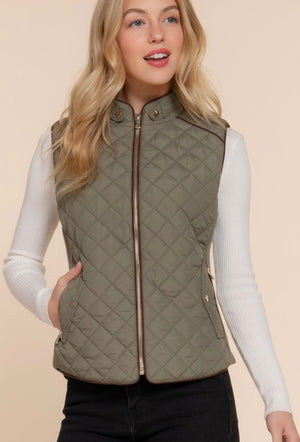 Quilted Full Zip Vest