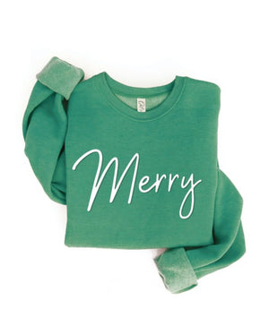 Merry Sweatshirt Puff Graphic