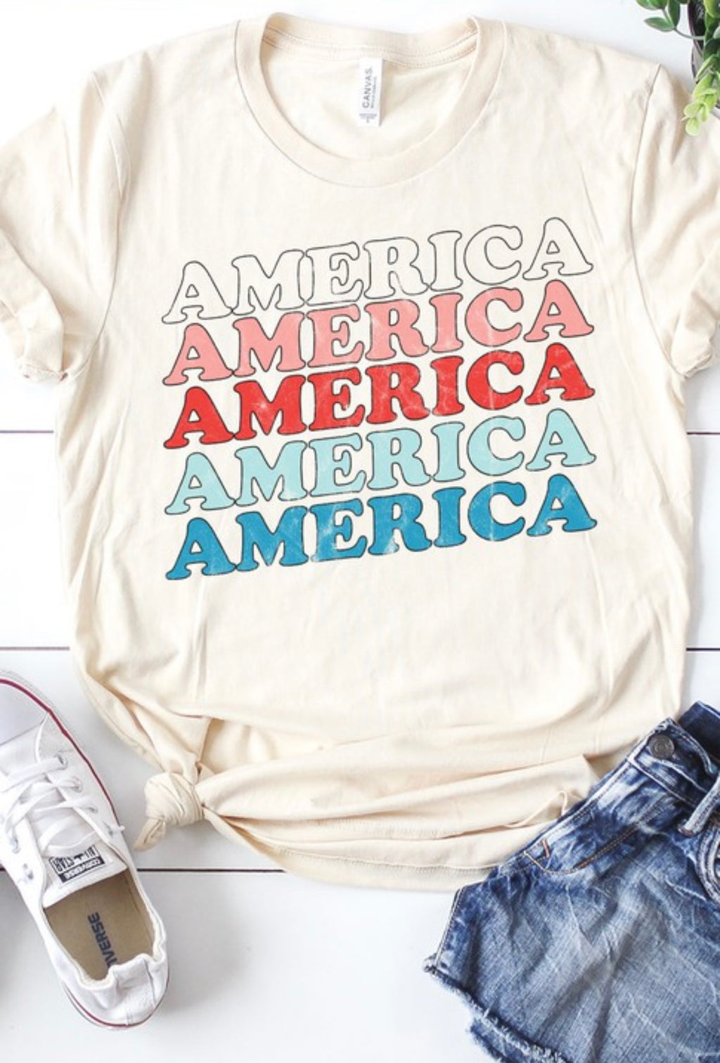 Cream American Tee