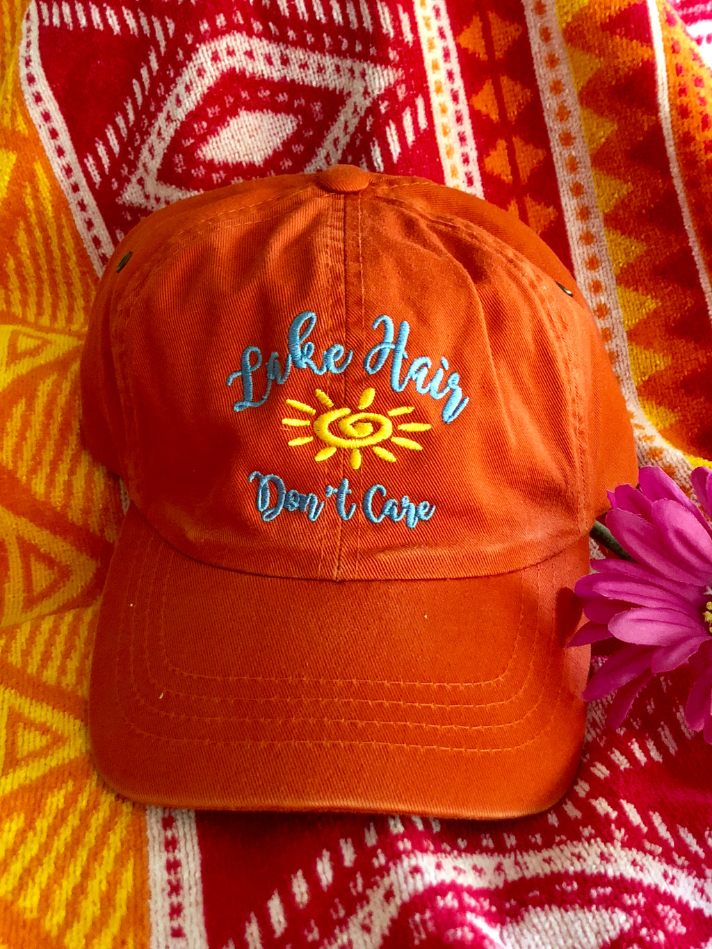 Twill adjustable cap “Lake Hair Don’t Care” Distressed