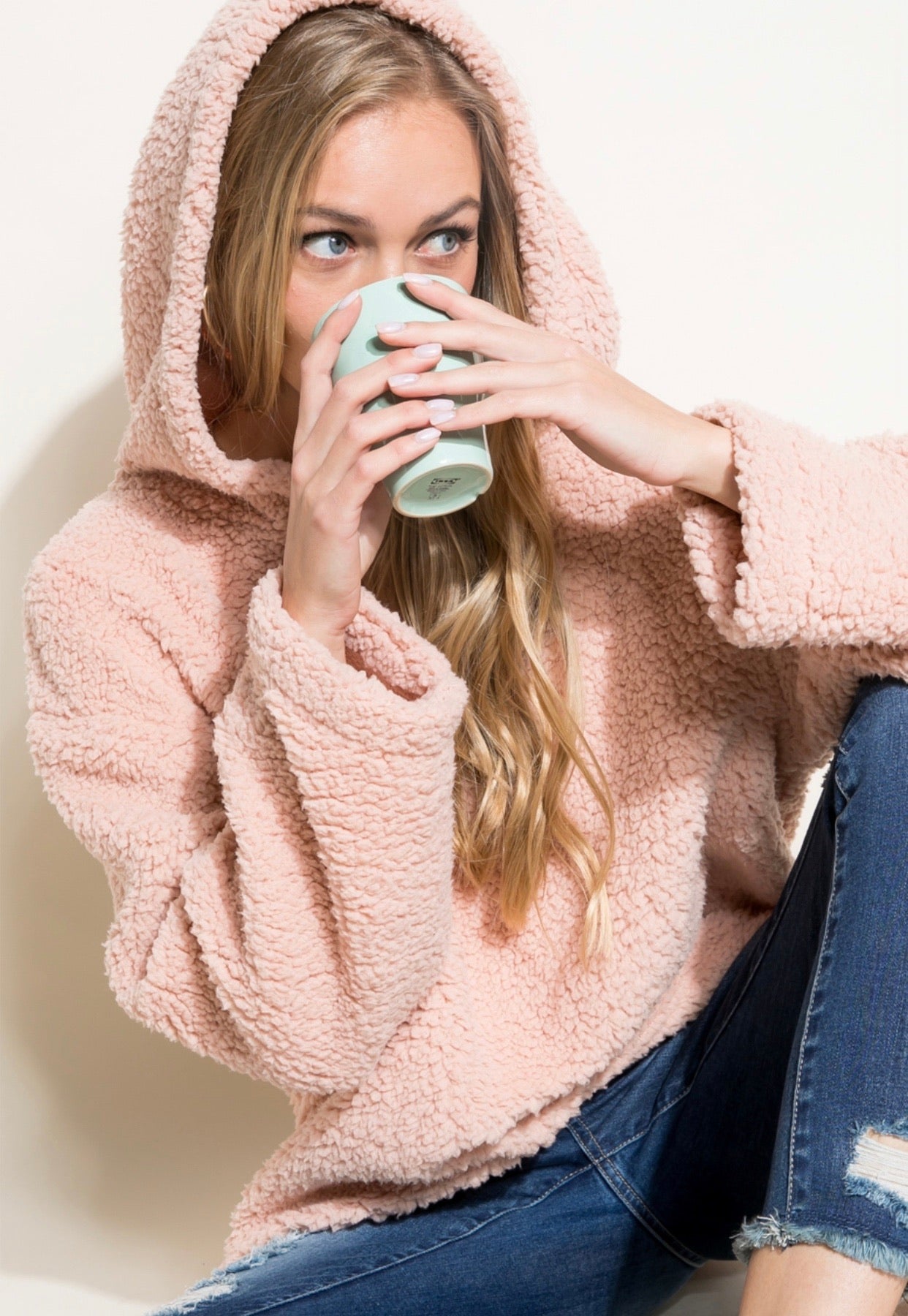 Pink Fluffy Hoodie