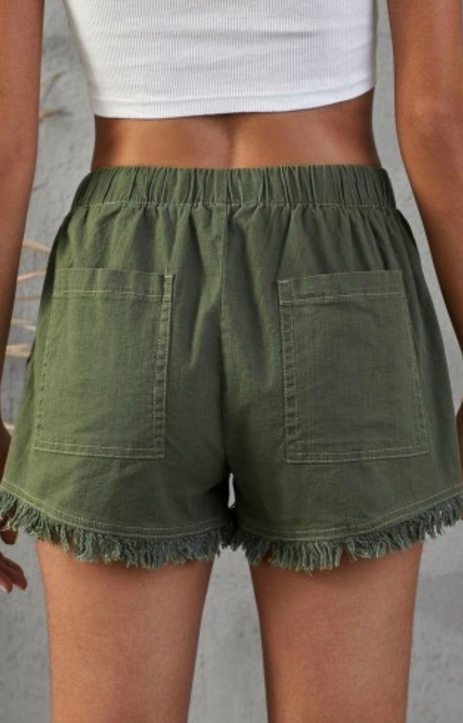 Soak up the Sun Olive Green Short