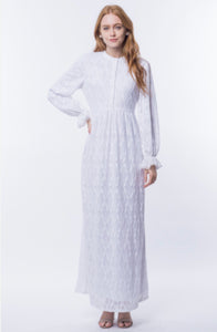 White Full Lace Maxi Dress