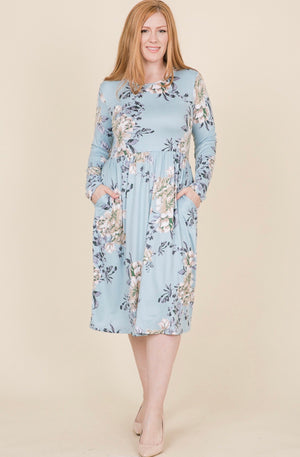 Blue are the Sighs Midi Dress
