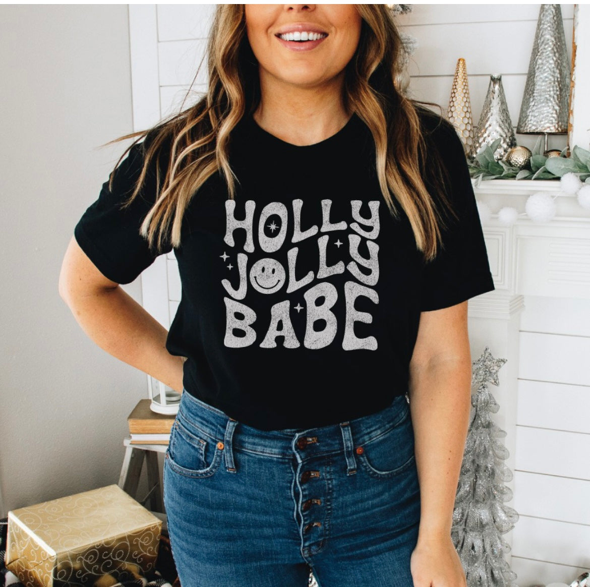 Holly Jolly Tee Black
