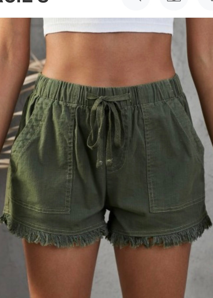 Soak up the Sun Olive Green Short
