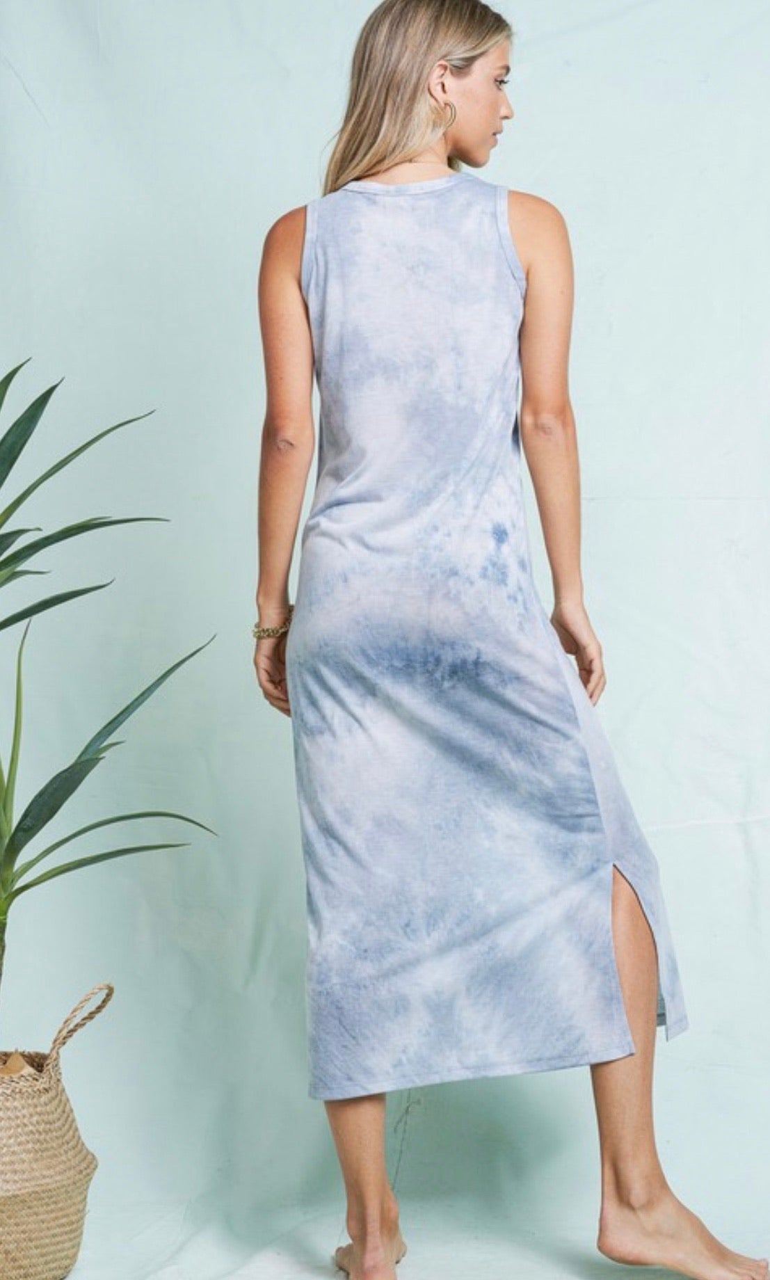 Dove Blue Grey Tank Dress