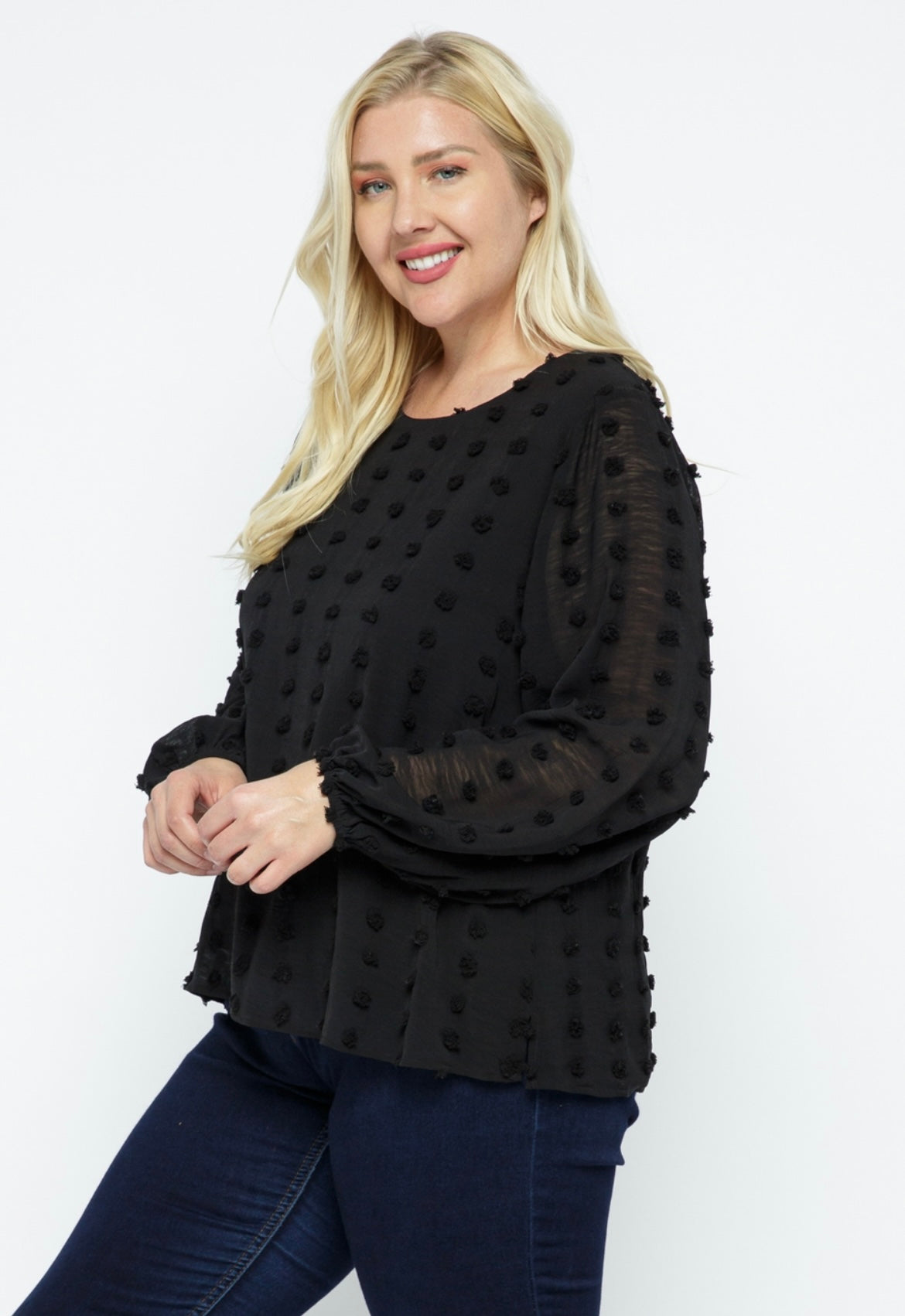Black Dot to Dot Blouse