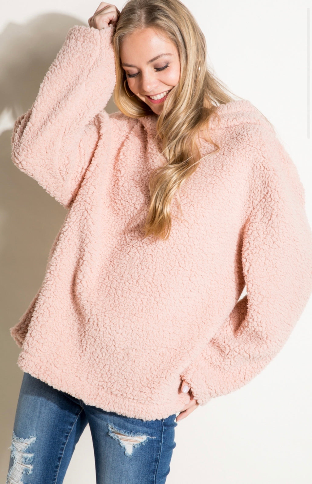 Pink Fluffy Hoodie