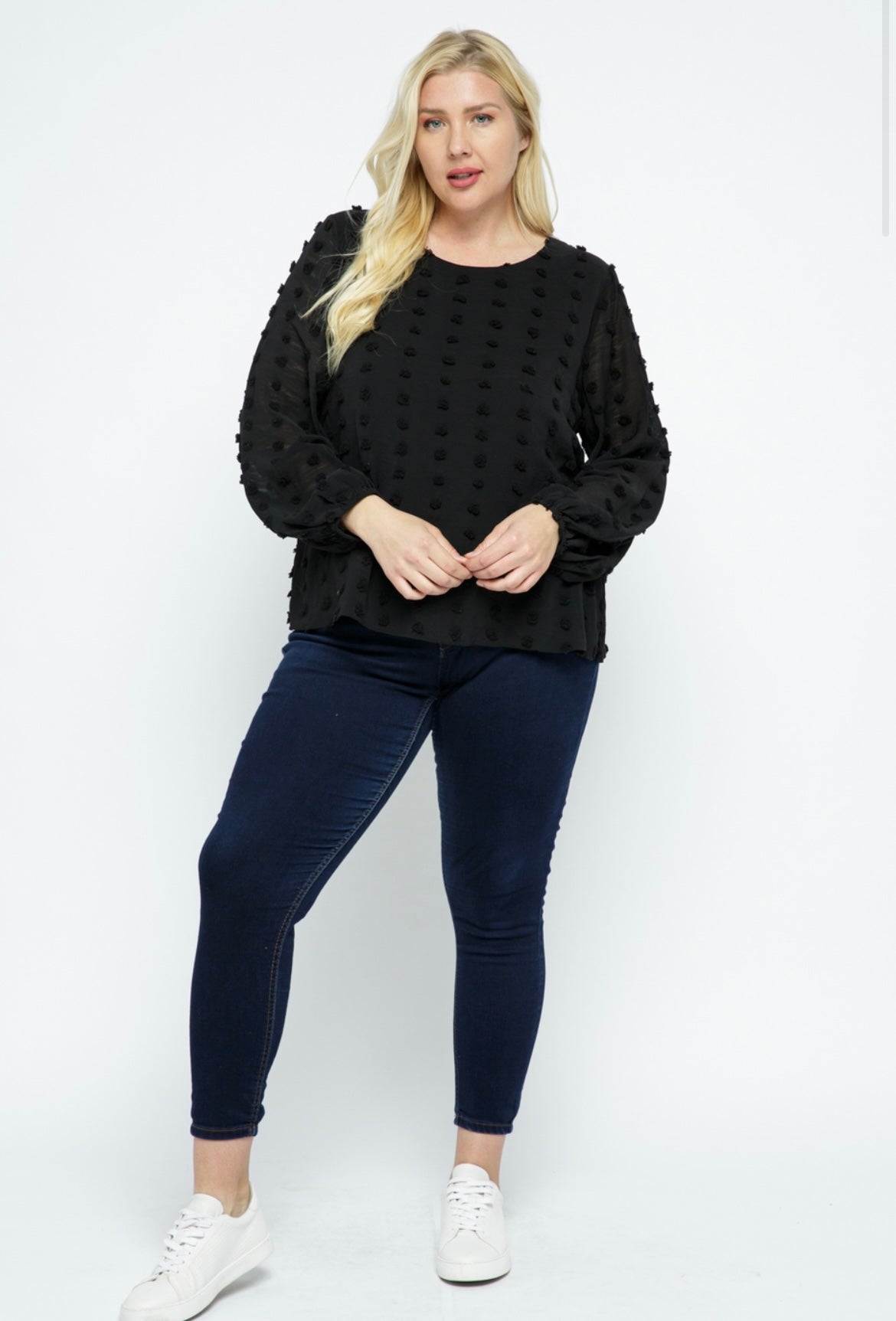 Black Dot to Dot Blouse