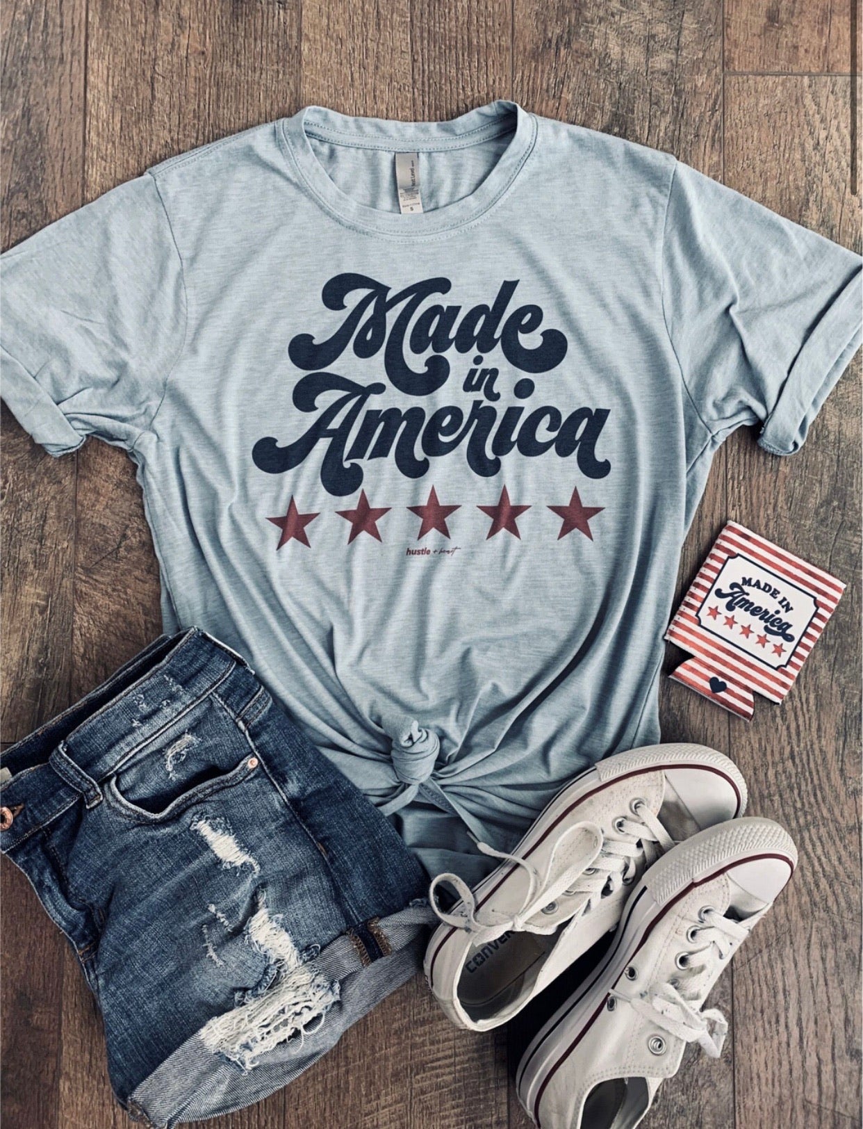 Made in America Denim Blue Soft Tee